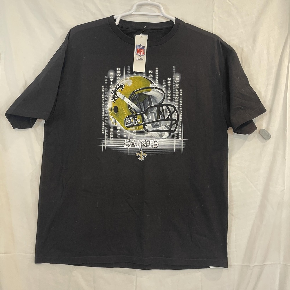 New Orleans‎ Saints Shirt Mens XL Black Gold NFL Football Helmet Graphic Tee